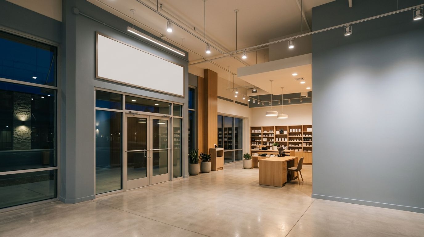Commercial electrical lighting in a San Antonio business interior